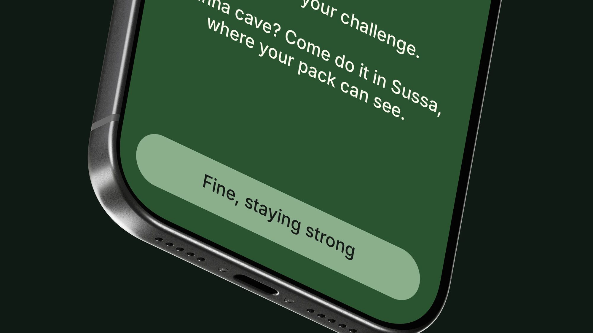 A tela de bloqueio de um app num iPhone